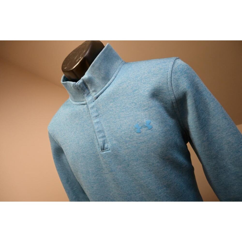 Under Armour Golf Jacket‎ 1/4 Zip Fleece ColdGear Blue Athletic Mens Sz Medium
